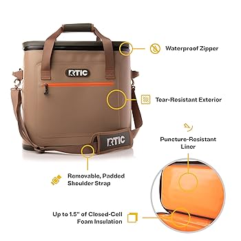 Amazon | RTIC ソフトクーラー 50缶 断熱バッグ ポータブル